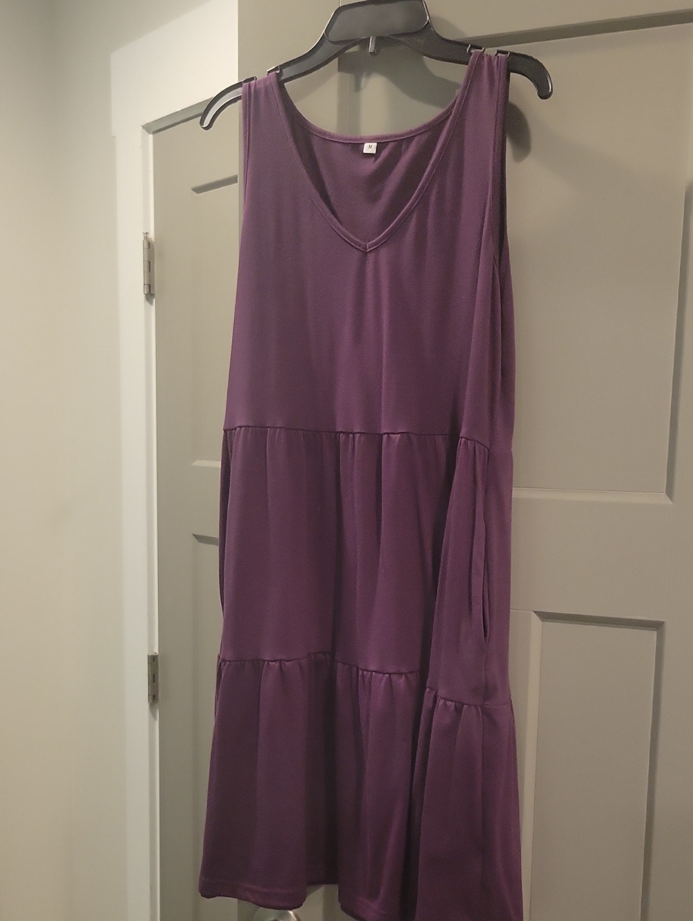 Women's Sleeveless Purple Tiered Dress
